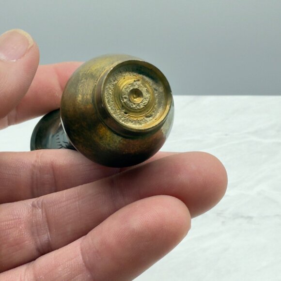 Vintage Etched Brass Miniature Vase 3 Inches Tall Antique Collectible Bud - Picture 7 of 11